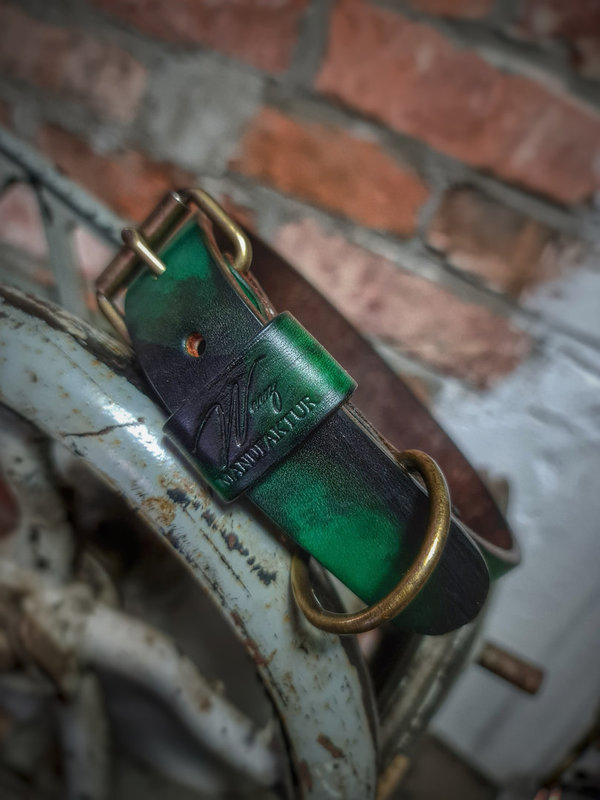 Lederhalsband "Green Vintage" - HU 35-45cm